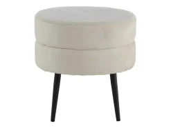 Pot Poef O40Cm Velours Beige.