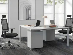 Professioneel Bureau Voor 2 Personen - Wit - L120 Cm - Downtown