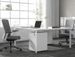 Professioneel Bureau Voor 2 Personen - Wit - L140 Cm - Downtown