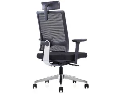 Professionele Ergonomische Bureaustoel - Met Hoofdsteun - Stof - Zwart - Wallstreet