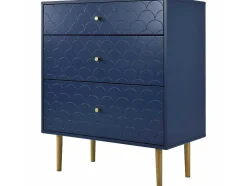 Ragement Ladekast Voor Slaapkamer - 3 Lades - Donkerblauw