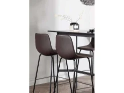 Rax Barmeubelset Bartafel Zwart En 4 Alexi Barstoelen Bruin.