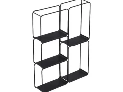 Rek - 5 Plankjes - Metaal - Zwart - Asunta