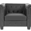 Relaxfauteuil Edinburgh Ronde Poten, Vierkante Voet, Zwart
