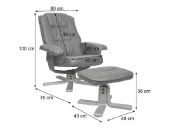 Relaxfauteuil H56 Met Kruk, Bordeaux