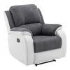 Relaxfauteuil Van Microvezel En Grijs En Wit Kunstleer Brody