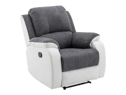 Relaxfauteuil Van Microvezel En Grijs En Wit Kunstleer Brody