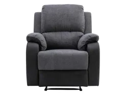 Relaxfauteuil Van Microvezel En Grijs En Zwart Kunstleer Brody