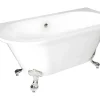 Retro Halflosstaand Bad Met Poten - 154 L - 150 X 74 X 61 Cm - Wit - Acryl - Sparus