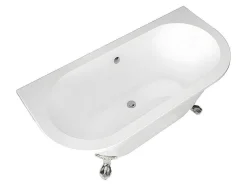 Retro Halflosstaand Bad Met Poten - 154 L - 150 X 74 X 61 Cm - Wit - Acryl - Sparus