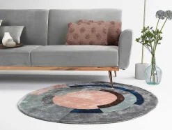 Rond Tapijt Van Getuft Viscose Met Geometrisch Patroon Janjivy - 4000 G/M - D120 Cm