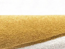 Rond Tapijt Zon Met Relief - D200 Cm - Mosterdgeel En Wit - Luminio