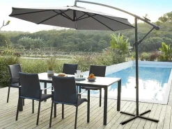 Ronde Hangparasol - Grijs - Staal - Ledverlichting - Diameter: 2,93 M - Pocota