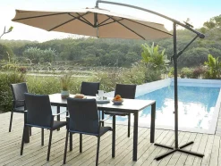 Ronde Hangparasol - Taupe - Staal - Ledverlichting - Diameter: 2,93 M - Pocota