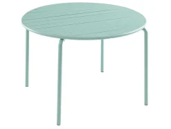 Ronde Metalen Tuintafel Mirmande - D.110 Cm - Amandelgroen