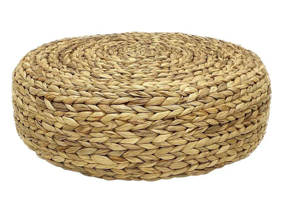 Ronde Poef In Licht, Natuurlijk Rotan Meviso