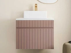 Roze Gestreept Hangmeubel Voor Badkamer Met Wastafel Om Erop Te Plaatsen - 60 Cm - Satara