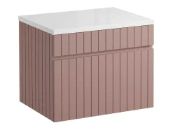 Roze Gestreept Hangmeubel Voor Badkamer Met Wastafel Om Erop Te Plaatsen - 60 Cm - Satara