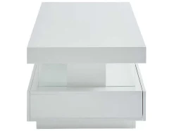 Salontafel Fabio - Wit Gelakt Mdf - Leds - 2 Lades En 2 Nissen