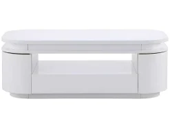 Salontafel Met 4 Kasten En 1 Lade - Leds - Mdf - Witgelakt - Vandana