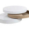 Salontafel Met Draaiblad Janita - Mdf - Eik En Wit