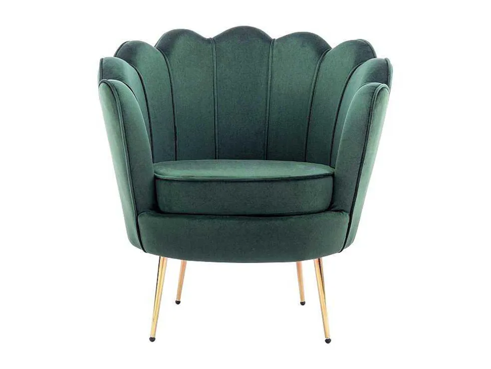 Schelpvormige Fauteuil Van Spargroen Velours Dandelion - Van Pascal Morabito