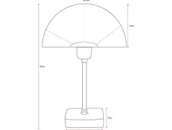 Schemerlamp Champignon Met Art-Decostijl Amanite - Marmer En Ijzer - 24,5 X 24,5 X 52 Cm - Goudkleurig