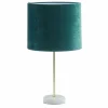 Schemerlamp Van Fluweel Met Charmante Stijl Aegon - Sokkel Van Marmer - 25 X 25 X 43 Cm - Groen
