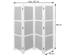 Scherm Mcw-G52, Bruin, 4 Panelen 166X160Cm