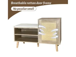 Schoenenkast - Met Bankje En Vakken - Licht Naturel