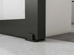 Schuifdeur Sinca - H205Cm X B73Cm - Helder Gehard Glas En Aluminium