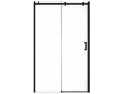 Schuifdouchedeur Met Wieltjes Mat Zwart Industriele Stijl - 120 X 195 Cm - Anakao