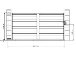 Schuifpoort Aluminium L374 X H180 Cm Wit - Nazario