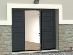Sectionale Garagedeur Met Somfy Motor Met Centrale Loopdeur Antraciet - Caopas