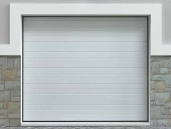Sectionale Garagedeur Met Wit Groefeffect En Somfy Motor - Noria