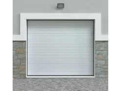 Sectionale Garagedeur Met Wit Groefeffect En Somfy Motor - Noria