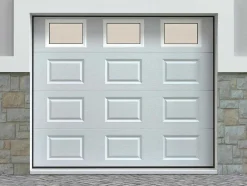 Sectionale Garagedeur Met Cassettes - Wit - Met Ramen - Automatisch - Caopas
