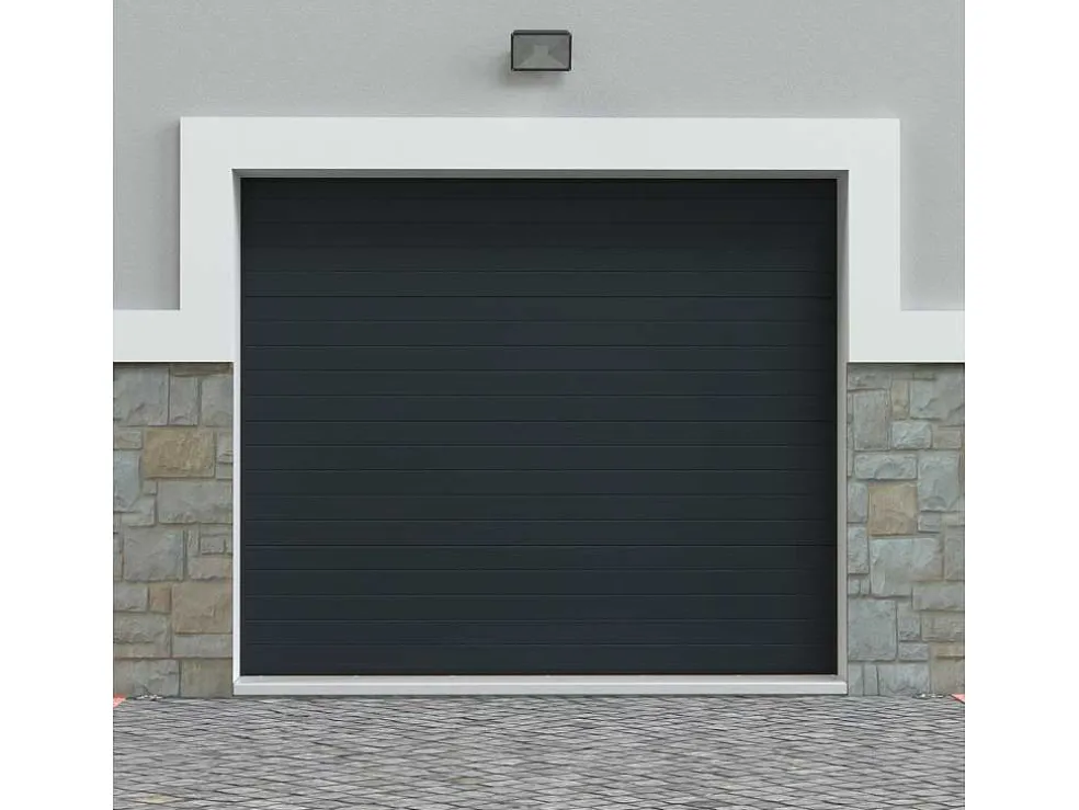 Sectionale Garagedeur Met Groefeffect Antraciet - Noria