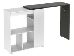 Set "Bar": Barmeubel Saturne + 2 Barkrukken Calas - Wit En Betonkleur