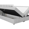 Set Bed Met Hoofdbord Met Capitons + Bedbodem Met Opbergruimte + Matras+ Dekmatras - 160 X 200 Cm - Stof - Lichtgrijs - Kida Van Ysmee