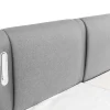 Set Boxspring + Hoofdbord Met Ledlampjes + Elektrische Relaxbedbodems + Matras + Topmatras - 2 X 90 X 200 Cm - Grijze Stof - Astemi Van Palacio