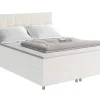 Set Boxspring En Matras Met Hoofdeinde + Lattenbodem + Matras + Dekmatras Siero Van Ysmee - 160 X 200 Cm - Stof - Ivoor