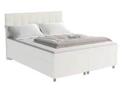 Set Boxspring En Matras Met Hoofdeinde + Lattenbodem + Matras + Dekmatras Siero Van Ysmee - 160 X 200 Cm - Stof - Ivoor