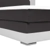 Set Boxspring En Matras Met Hoofdeinde Met Leds + Lattenbodem + Matras + Dekmatras Asti Van Ysmee - 160 X 200 Cm - Kunstleer - Wit En Grijs