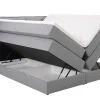 Set Boxspring Met Hoofdbord + Bedbodems Met Opbergruimte + Matras + Dekmatras - 180 X 200 Cm - Lichtgrijze Stof - Perama Van Palacio