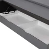 Set Boxspring Met Hoofdbord + Bedbodems Met Opbergruimte + Matras + Dekmatras - 160 X 200 Cm - Antracietkleurige Stof - Perama Van Palacio
