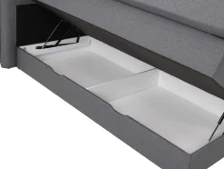 Set Boxspring Met Hoofdbord + Bedbodems Met Opbergruimte + Matras + Dekmatras - 160 X 200 Cm - Antracietkleurige Stof - Perama Van Palacio