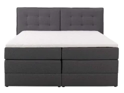 Set Boxspring Met Hoofdbord + Bedbodems Met Opbergruimte + Matras + Dekmatras - 180 X 200 Cm - Antracietkleurige Stof - Perama Van Palacio