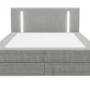 Set Complete Boxspring Met Hoofdbord Met Ledverlichting + Bedbodem + Matras + Dekmatras - 160 X 200 Cm - Stof - Grijs - Ono Van Ysmee