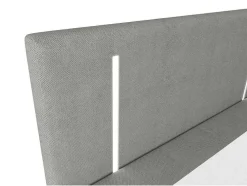 Set Complete Boxspring Met Hoofdbord Met Ledverlichting + Bedbodem + Matras + Dekmatras - 180 X 200 Cm - Stof - Grijs - Ono Van Ysmee